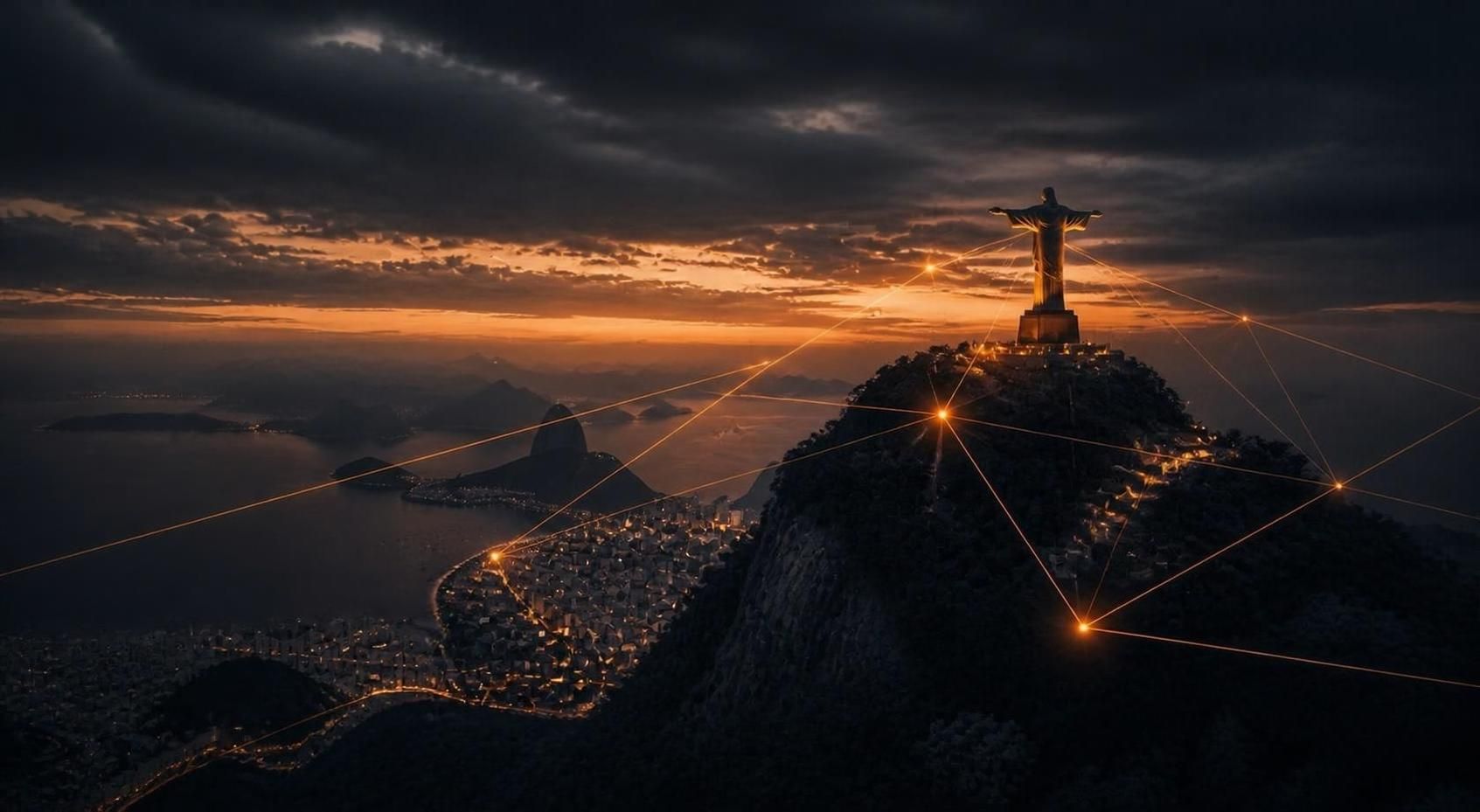 Sao Paulo at night: skyline lights